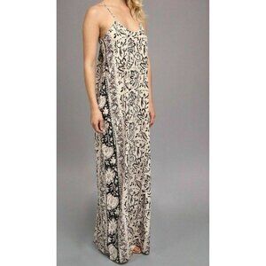 Chaser Women's Gray Silk Tapestry Maxi Dress Small